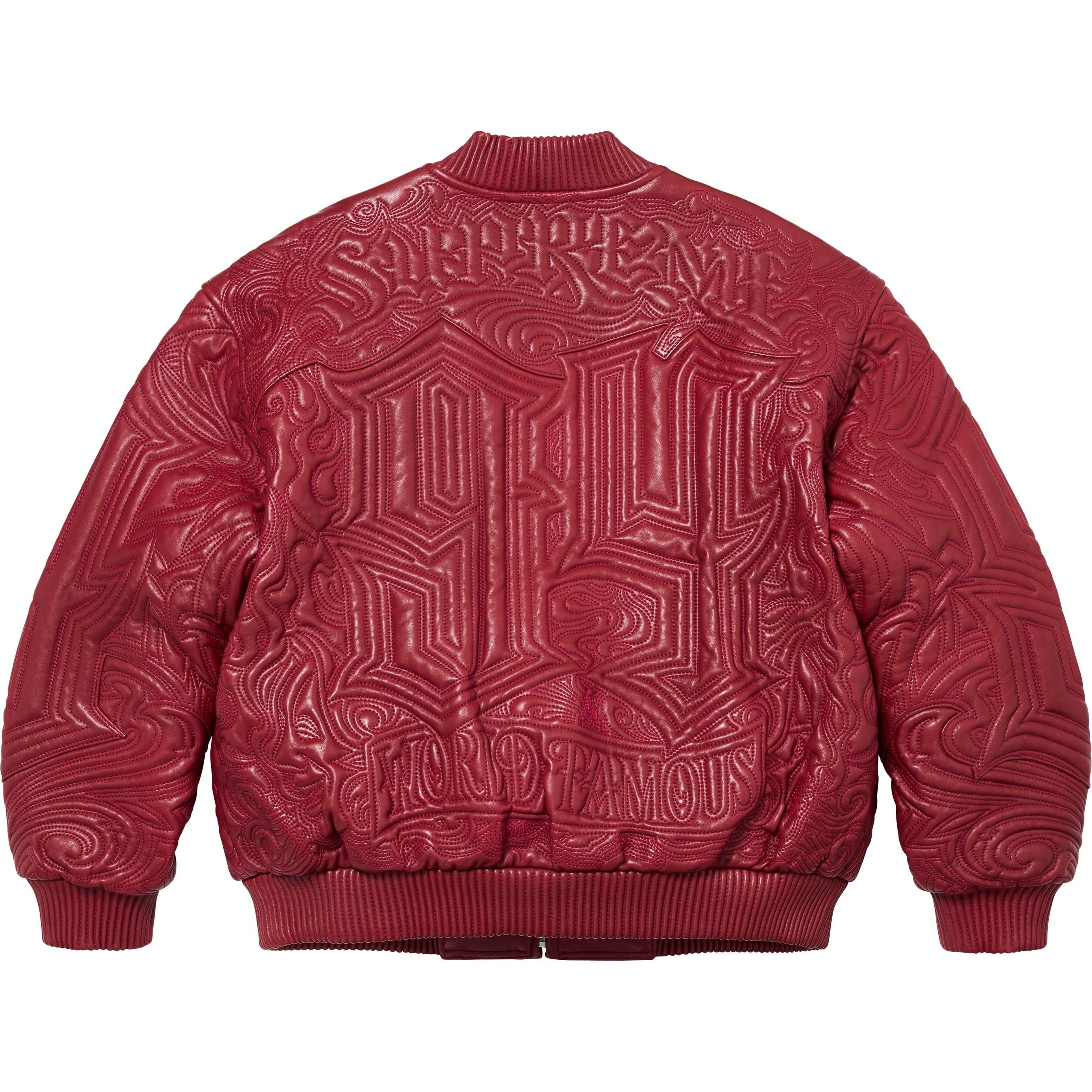 Mister Cartoon Embroidered Leather Jacket view 4